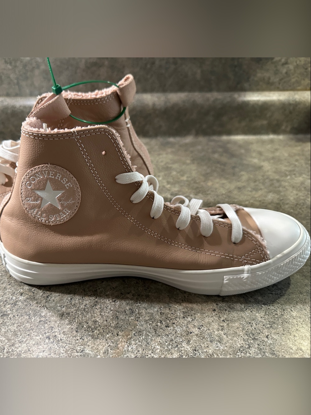 Converse High Top Sneakers in Blush Pink and White